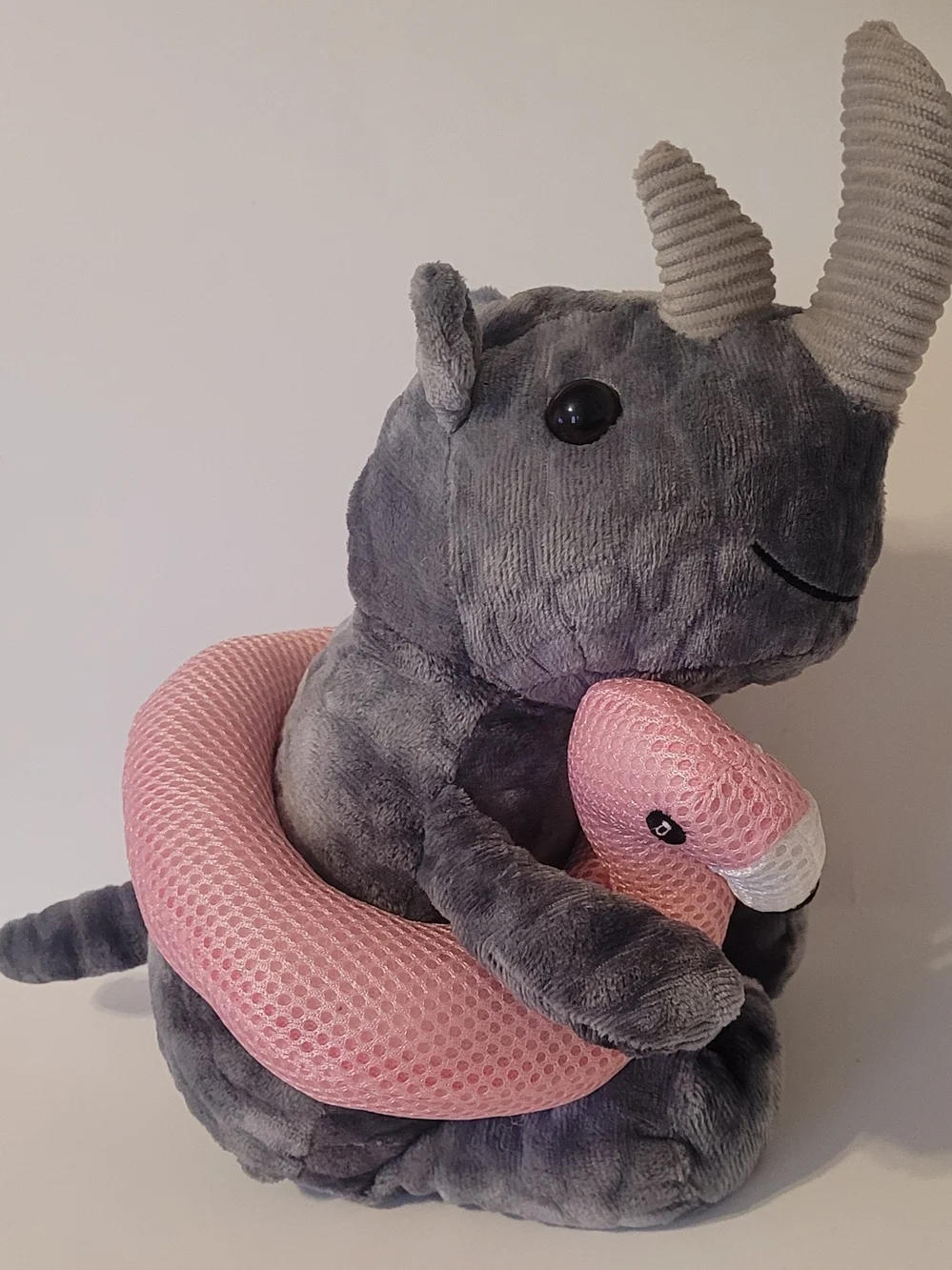 Walmart Summer Plush Rhino Pink Flamingo Swim Ring Pool Float Stuffed Animal NWT